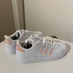 Adidas Women's White and Pink Sneakers